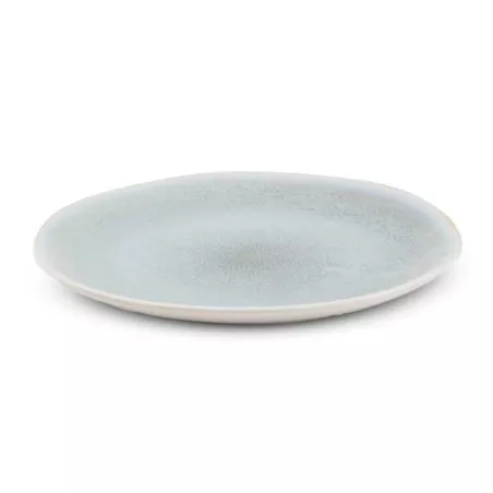 Plato Redondo de Ceramica  27.8 Centimetros Celeste BELLARTE LDX-P00092