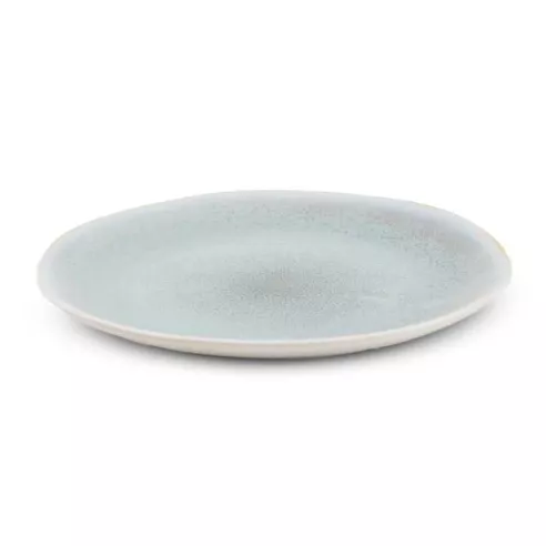 Plato Redondo de Ceramica 22 Centimetros Celeste BELLARTE LDX-P00093