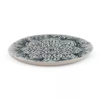Plato Redondo de Ceramica 21.5 Centimetros Mandalas Negro BELLARTE LDX-P00097 2