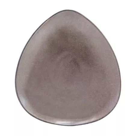 Plato Triangular de Ceramica  27.5 x 24 Centimetros Cafe BELLARTE LDX-P00539