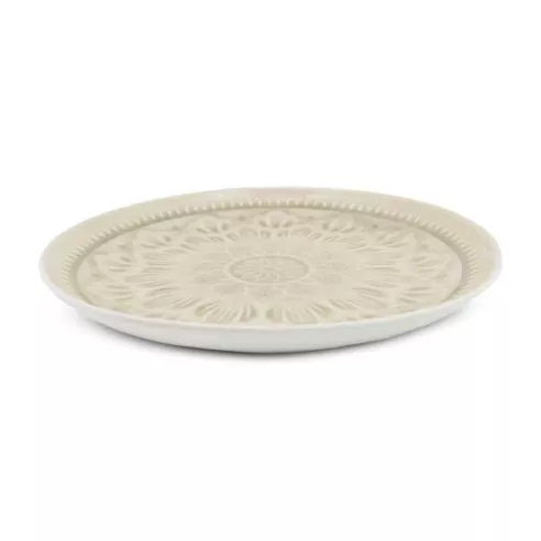 Plato Redondo de Ceramica 21.5 Centimetros Beige BELLARTE LDX-P00138