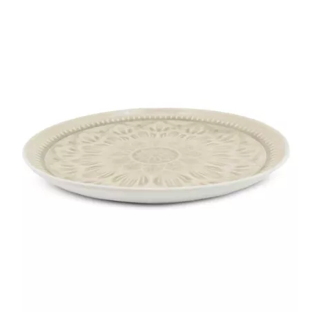 Plato Redondo de Ceramica 21.5 Centimetros Beige BELLARTE LDX-P00138
