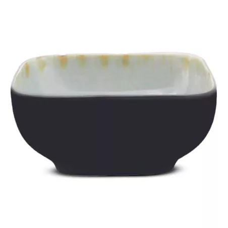 Bowl Cuadrado de Ceramica 14 x 6.3 Centimetros Negro con Blanco BELLARTE LDX-W00119