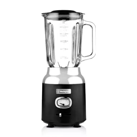 Licuadora de Acero Inoxidable de 3 Velocidades con Frasco de Vidrio para 1.5 Litros Color Negro WESTINGHOUSE WKBE221BK