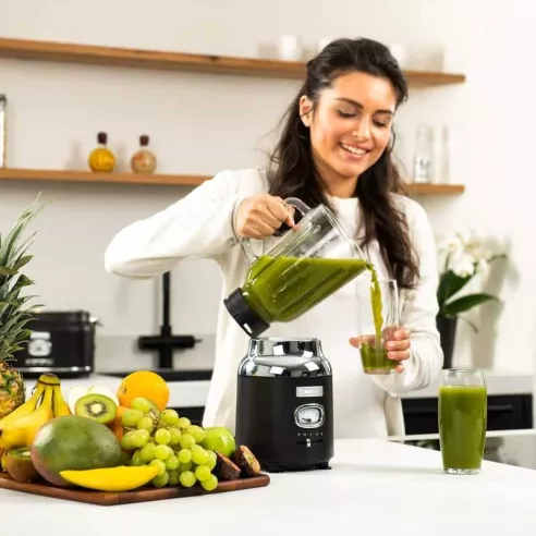 Licuadora de Acero Inoxidable de 3 Velocidades con Frasco de Vidrio para 1.5 Litros Color Negro WESTINGHOUSE WKBE221BK