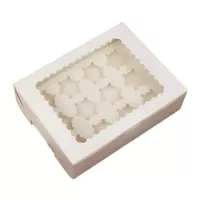 Caja Porta Cupcake de 12 Cavidades 32.5 x 25 x 9 Centimetros Blanco MASTER CHEF 0761106