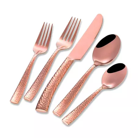 Cuberteria de Acero Inoxidable Oro Rosa Stonehenge, Set de 20 Piezas GIBSON 79576.20