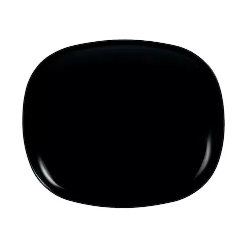Plato de Vidrio Ovalado Evolutions de 28 x 23 Centimetros de Color Negro ARC P1137