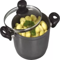 Olla de Aluminio de 24 Centimetros con Tapa de Vidrio STONELINE 7297 2