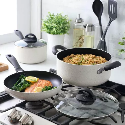 Ollas y Sartenes con Acabado Martillado Clairborne, Set de 7 Piezas GIBSON 141080.07RR