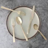 Juego de Cubiertos Earlston de Acero Inoxidable Dorado Mate, Set de 20 Piezas GIBSON 138514.20 2