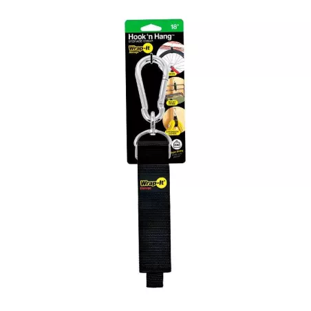 Correa para Almacenamiento Resistente de 18 Pulgadas con Gancho de Color Negro WRAP-IT 100-HNH-18BL