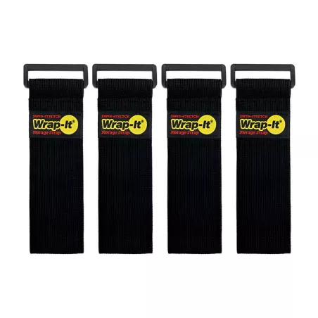 Correa para Almacenamiento Elastica de 12 Pulgadas de Color Negro, Set de 4 Unidades WRAP-IT 704-12B