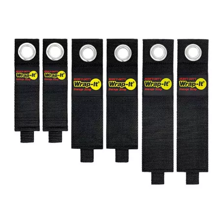 Correa para Almacenamiento Resistente de 10, 13 y 17 Pulgadas de Color Negro, Set de 6 Unidades WRAP-IT 106-234BX