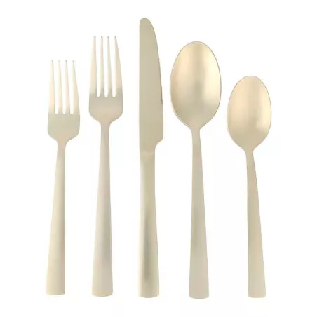 Juego de Cubiertos Earlston de Acero Inoxidable Dorado Mate, Set de 20 Piezas GIBSON 138514.20