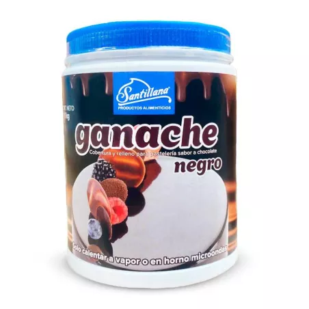 Ganache Negro en Frasco de 1200 Gramos SANTILLANA 400771