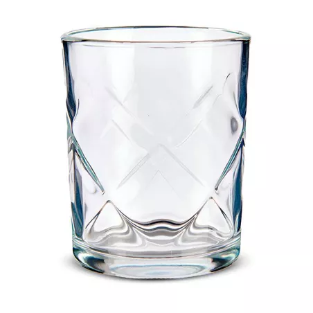 Vaso Dof de Vidrio Lattice Pattern de 13.5 Onzas, Set de 4 Unidades GIBSON 141403.04