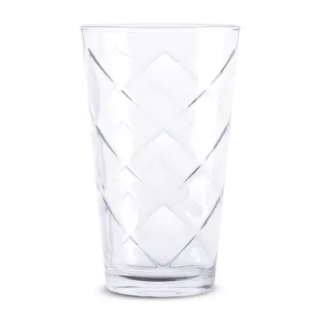 Vaso para Bebidas de Vidrio Lattice Pattern de 16 Onzas, Set de 4 Unidades GIBSON 141407.04
