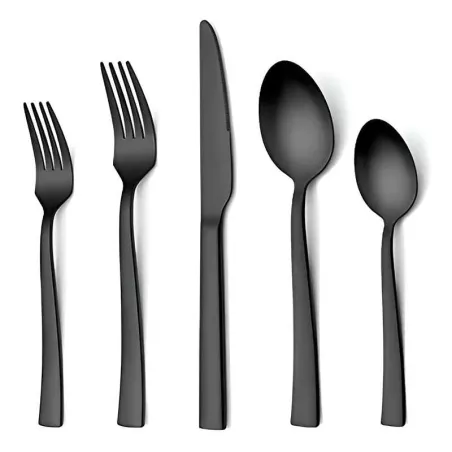 Juego de Cubiertos Earlston de Acero Inoxidable Negro Mate, Set de 20 Piezas GIBSON 138513.20