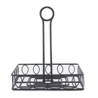 Rack para Condimentos Cuadrado de 20 x 15 x 24 Centimetros de Color Negro MASTER CHEF 4650094