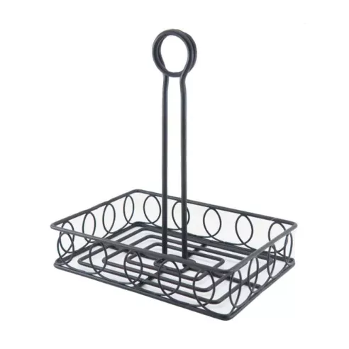 Rack para Condimentos Cuadrado de 20 x 15 x 24 Centimetros de Color Negro MASTER CHEF 4650094