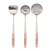 Cucharones para Wok, Set de 3 Unidades Mango de Madera CUISINART CTG-00-3WT