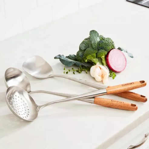 Cucharones para Wok, Set de 3 Unidades Mango de Madera CUISINART CTG-00-3WT
