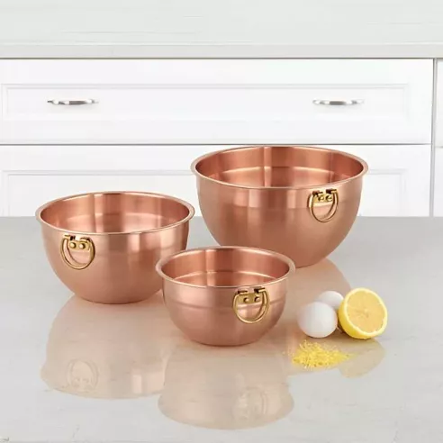 Bowls Mezcladores de Cobre, Set de 3 Unidades  CUISINART CCMB-3P