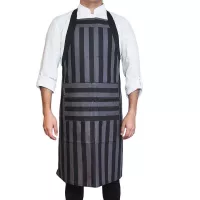 Delantal Peto de 3/4 con 2 Bolsillos de Color Gris CHECKEDOUT U3049C156001H