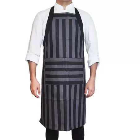 Delantal Peto de 3/4 con 2 Bolsillos de Color Gris CHECKEDOUT U3049C156001H