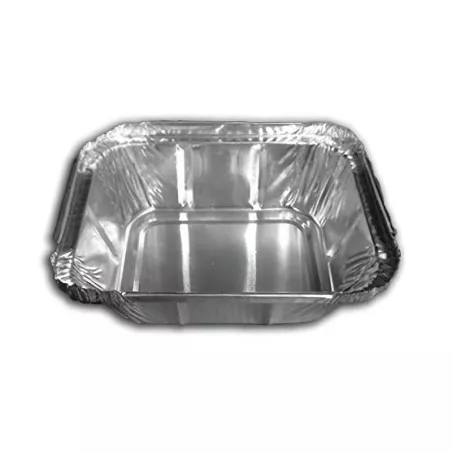 Molde Cuadrado Desechable de Aluminio con Tapa de 4 x 5 Pulgadas, Paquete de 125 Unidades TIPS D-218-01