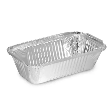 Molde Rectangular de Aluminio Desechable con Tapa de 4.5 x 8 Pulgadas, Paquete de 125 Unidades TIPS D-219-01