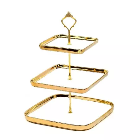 Exhibidor Cuadrado Triple de Ceramica de Color Blanco MASTER CHEF CS2111-3