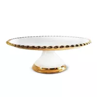 Base de Queque Redondo con Borde Dorado de 30 x 9 Centimetros MASTER CHEF CS2120-30