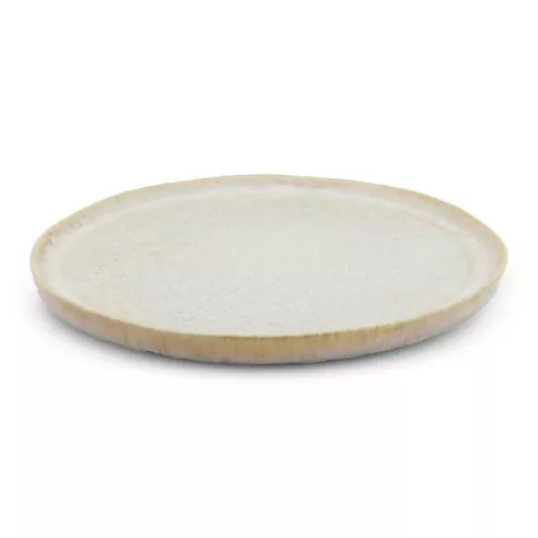 Plato de Ceramica Redondo de 21 x 1.5 Centimetros de Color Beige BELLARTE LDX-P00711