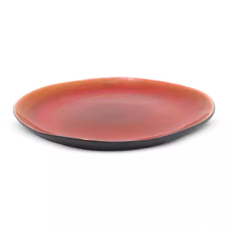 Plato Redondo de Ceramica de 27.5 Centimetros de Color Rojo BELLARTE LDX-P00718