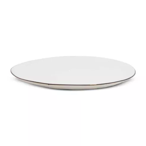 Plato Ovalado de Ceramica 28.5 x 24 Centimetros Gris BELLARTE LDX-P00029