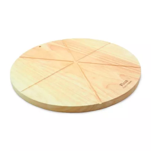 Tabla Redonda para Servir de Madera de 35 x 4 Centimetros TIPS FSC-037-7