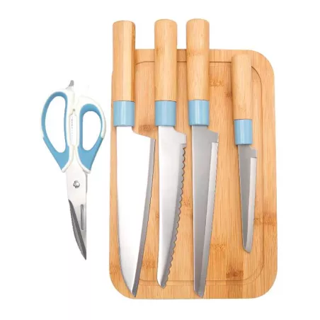 Soporte de Bambu para Cuchillos de 27.5 x 9.7 x 37 Centimetros TIPS CXR-019