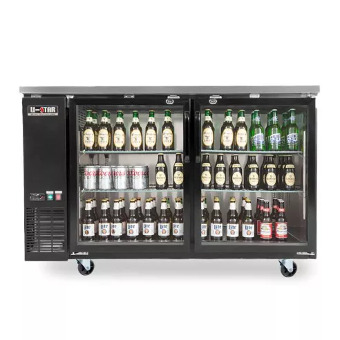 Refrigerador para Bar 2 Puertas de Vidrio 48 Pulgadas U-STAR UBB-24-48G-HC