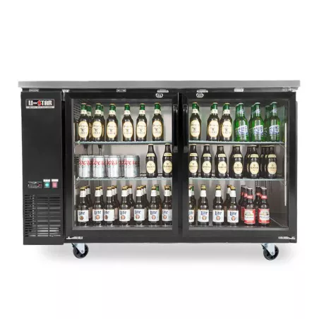 Refrigerador para Bar 2 Puertas de Vidrio 48 Pulgadas U-STAR UBB-24-48G-HC