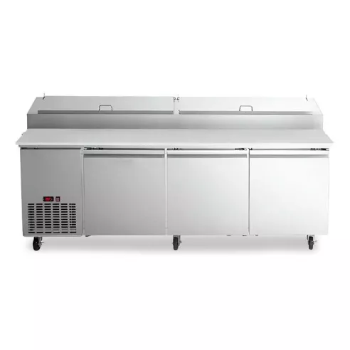 Mesa Refrigerada para Preparacion de Pizza de Acero Inoxidable 3 Puertas 93 Pulgadas U-STAR PICL3-E-HC