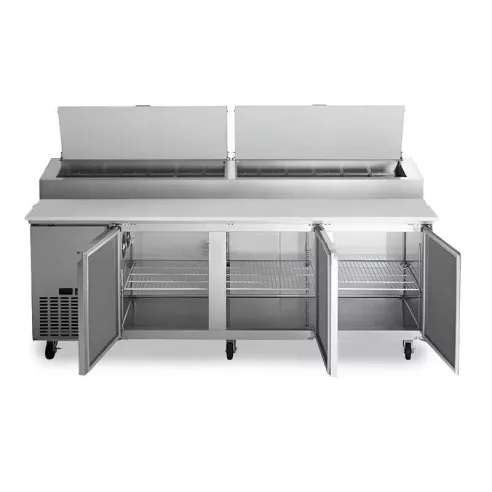 Mesa Refrigerada para Preparacion de Pizza de Acero Inoxidable 3 Puertas 93 Pulgadas U-STAR PICL3-E-HC