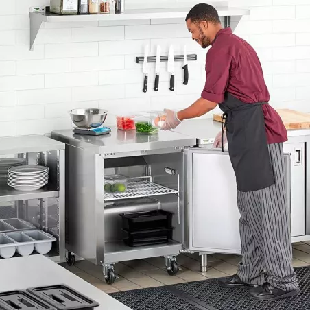 Mesa Undercounter Refrigerada 1 Puerta de Acero Inoxidable 27 Pulgadas U-STAR UUC-27R-E-HC
