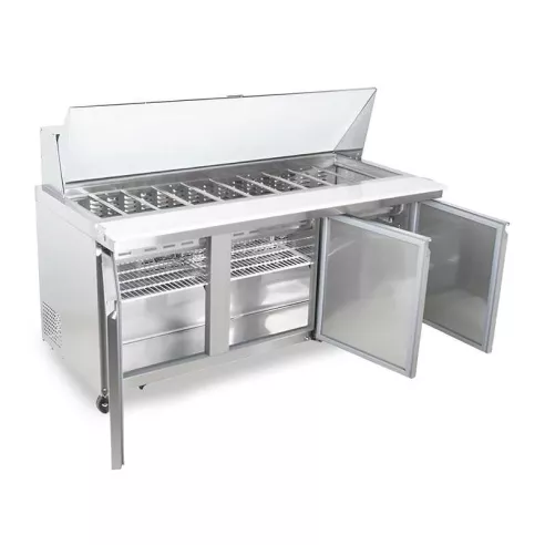 Mesa de Preparacion Refrigerada Mega Top 3 Puertas de Acero Inoxidable 180 Centimetros U-STAR SCLM3-E-HC