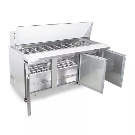 Mesa de Preparacion Refrigerada Mega Top 3 Puertas de Acero Inoxidable 180 Centimetros U-STAR SCLM3-E-HC