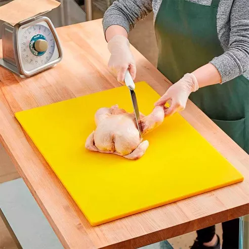 Tabla de Picar de Policarbonato de Color Amarillo de 12 x 18 x 1/2 Pulgadas MASTER CHEF 1218YW