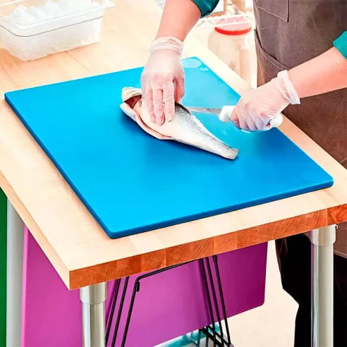 Tabla de Picar de Policarbonato de Color Azul de 15 x 20 x 1/2 Pulgadas MASTER CHEF 1520BL