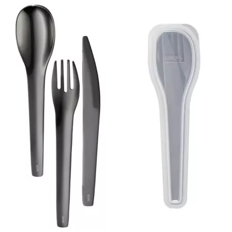 Cuberteria de Acero Inoxidable Negro, Set de 3 Unidades LURCH 00240875
