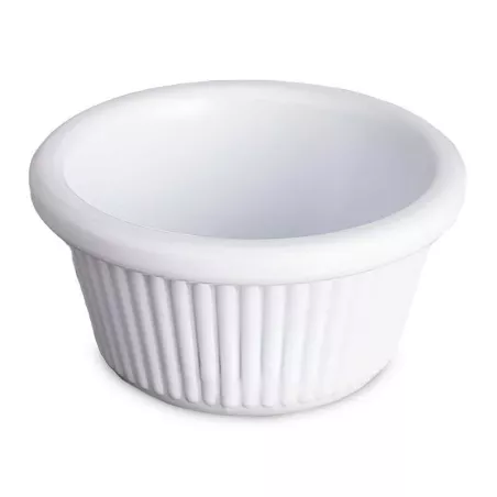 Ramekin de Melamina Ranurado para 2 Onzas Color Blanco MASTER CHEF RFM-02WH
